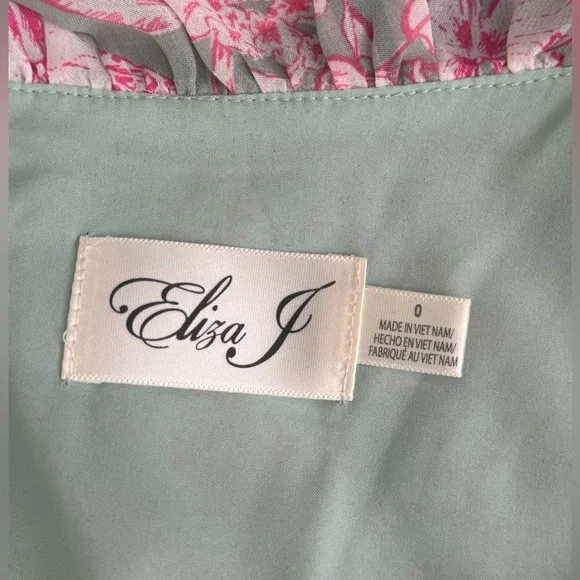 Eliza J Pink and Green Floral Midi Dress - Picture 5 of 7